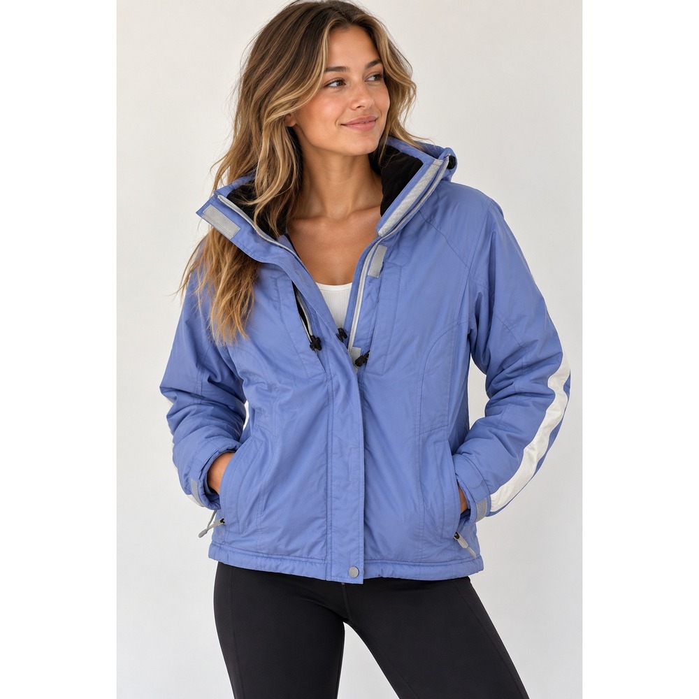 Couloir Velocity Ski Jacket Womens Medium Blue Winter Coat Powder Skirt Hooded